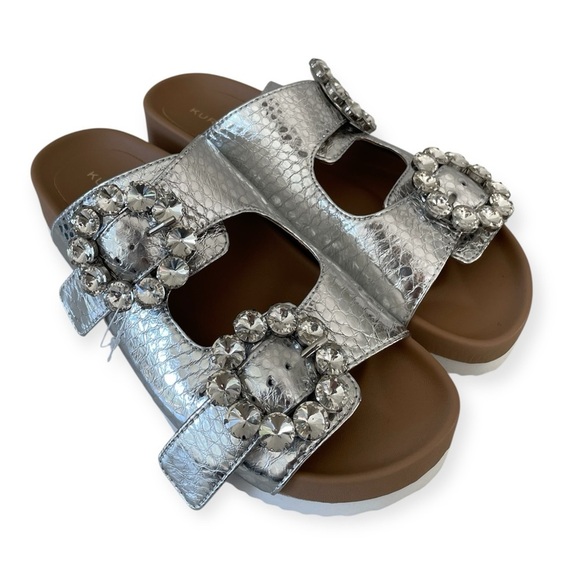 Kurt Geiger Shoes - Kurt Geiger London Women's Marlo Crystal Croc-Print Sandals 36.5